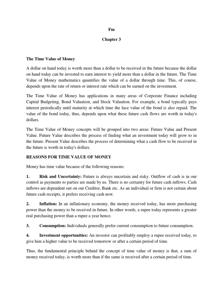 FM The Time Value of Money | PDF | Interest | Present Value