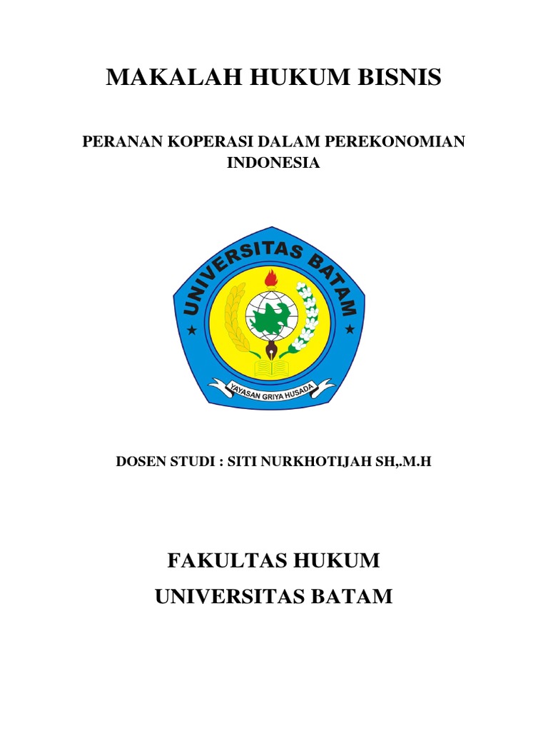 Cover Makalah Hukum Bisnis