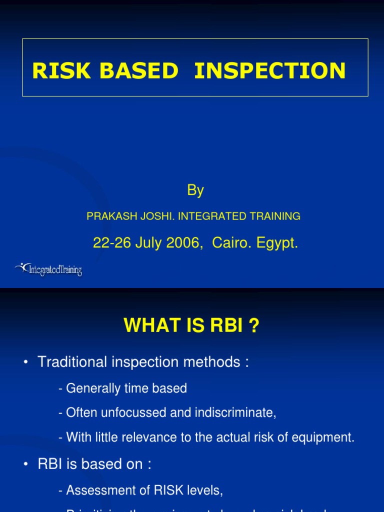Risk-Based Inspection Overview | PDF | Risk | Risk Management