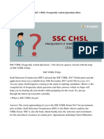 SSC CHSL Faqs - Get SSC CHSL Frequently Asked Questions Here