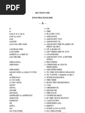 Enochian Language Dictionary | PDF | Human Communication | Nature