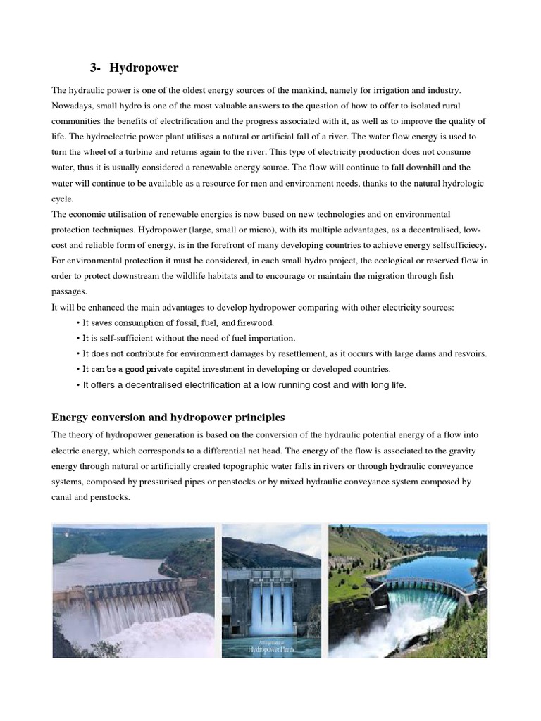 Hydropower Plant Overview and Benefits | PDF | Hydroelectricity | Turbine