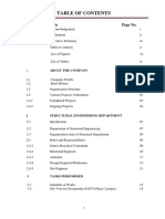 Structural Engineering Document Table of Contents