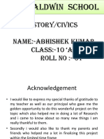 History/Civics Name:-Abhishek Kumar CLASS:-10 A' SEC Roll No:-01