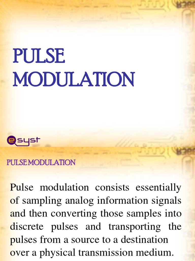 Digital Transmission (Pulse Modulation) | PDF | Modulation | Sampling ...
