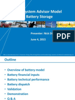 System Advisor Model Battery Storage: Presenter: Nick Diorio June 4, 2015
