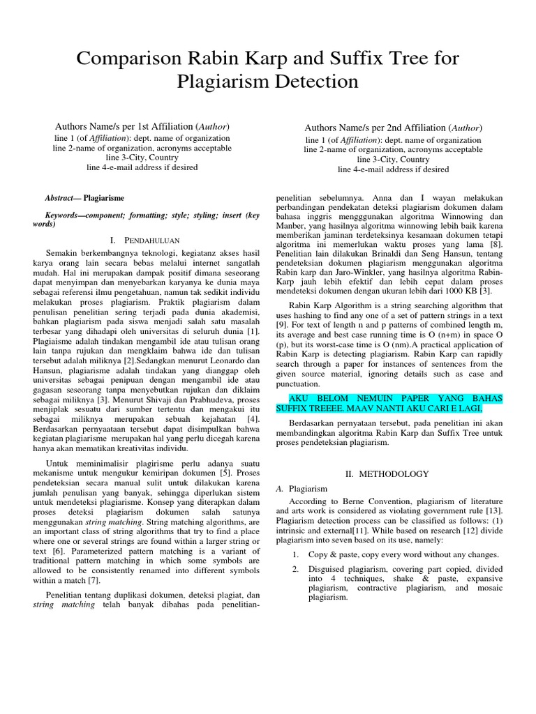 Comparison Rabin Karp and Suffix Tree For Plagiarism Detection | PDF ...