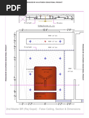 2nd Master Br False Ceiling Section Dimensions New