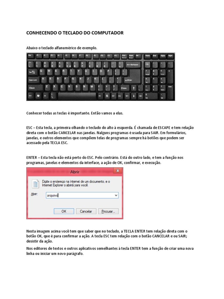 Funções das Teclas do Teclado PC | PDF | Teclado de computador | Atalho ...