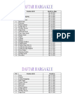 Daftar Harga Kue