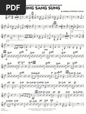 Sing Sang Sung ビッグバンド 楽譜 (スコア+パート譜) Sing Sang Sung - FULL Big Band - Goodwin - Big Phat Band | PDF