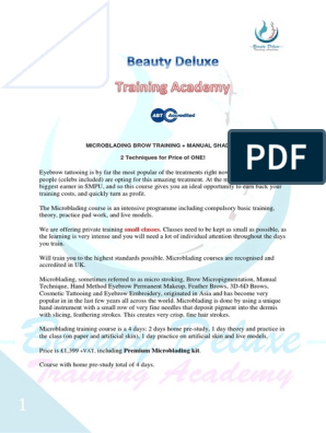 Microblading Course Information Pdf Wellness Medical