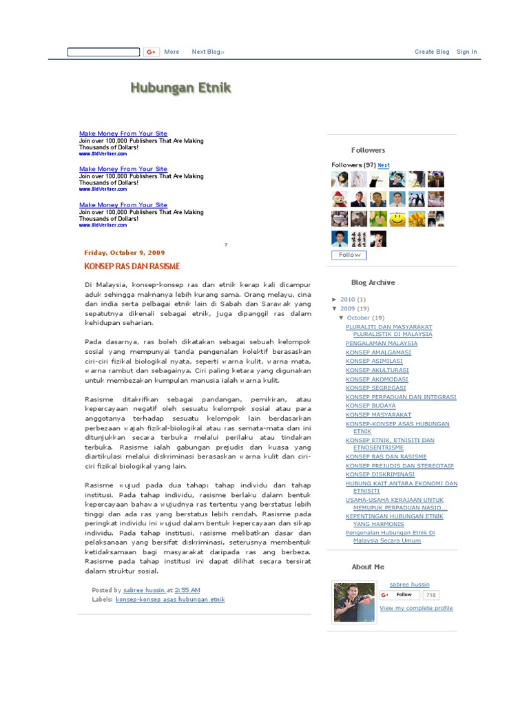 Konsep Ras dan Rasisme di Malaysia | PDF
