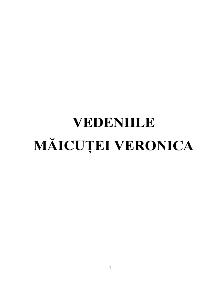 bay Duty Onset Vedeniile - Maicuta Veronica de La Vladimiresti | PDF