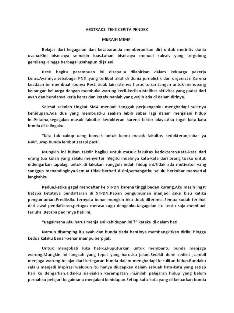 Abstraksi Teks Cerita Pendek Pdf