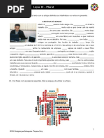 Português para Estrangeiros - Lição 10 - Exercício 04 - Artigos definidos e indefinidos