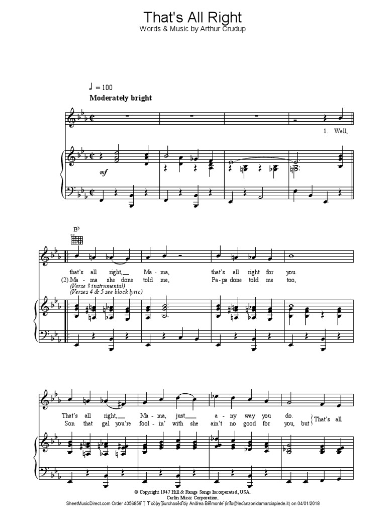 Elvis Thats All Right Pop Songs Blues
