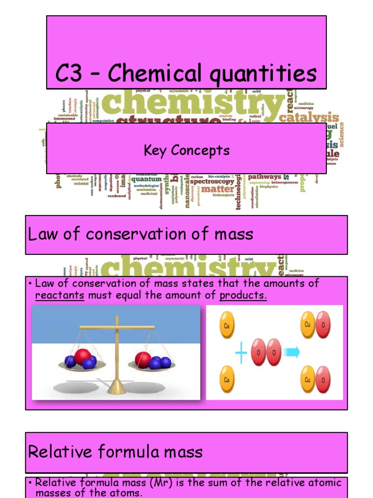 C3 Chemical quantities Key Concepts