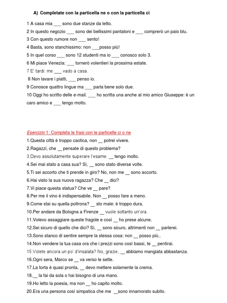 Particella Ne e Ci | PDF