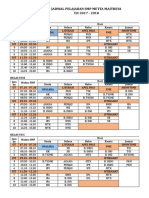 Jadwal Pelajaran Semester 2 t.p. 2017 - 2018 Update 18 Dec 2017