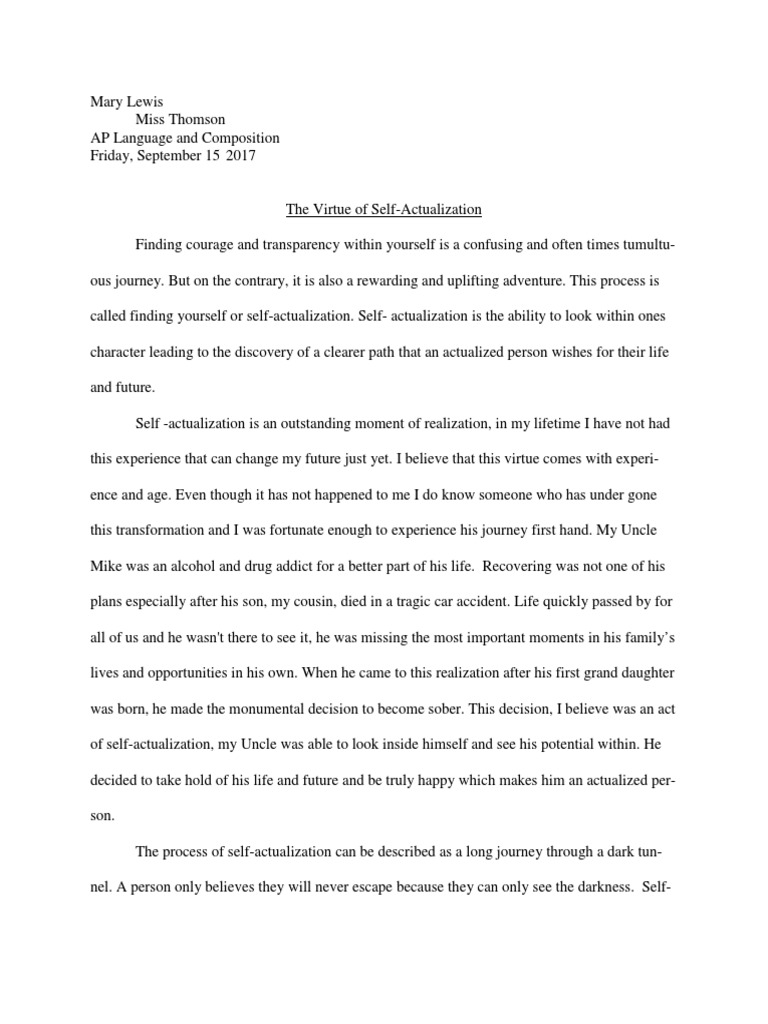 Self-actualization needs image