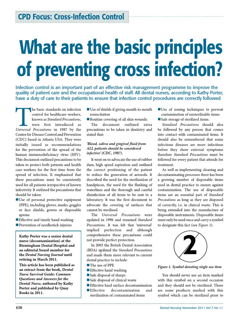 What are the basic principles of preventing cross infection