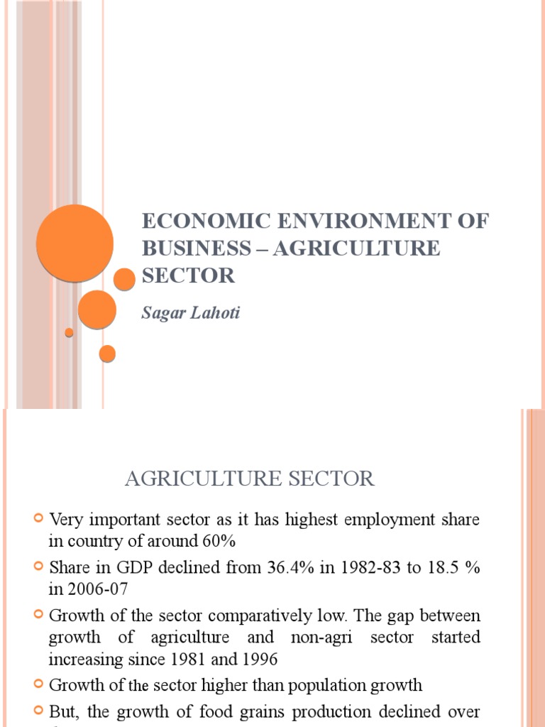 Economic Overview of Agriculture Sector | PDF