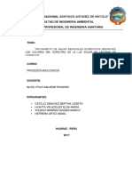 Tratamiento de Aguas Residuales Domesticas Mediantes Los Colores Del Espectro de La Luz Solar en Lagunas de Oxidacion