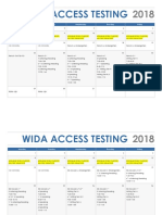 Wida Access Testing 2018