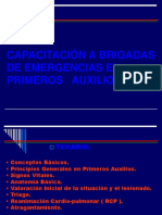 Capacitación a brigadas de emergencias en primeros auxilios