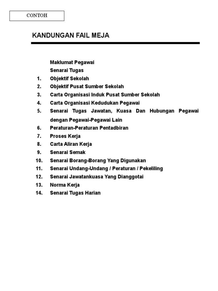 Kandungan Fail Meja Pdf
