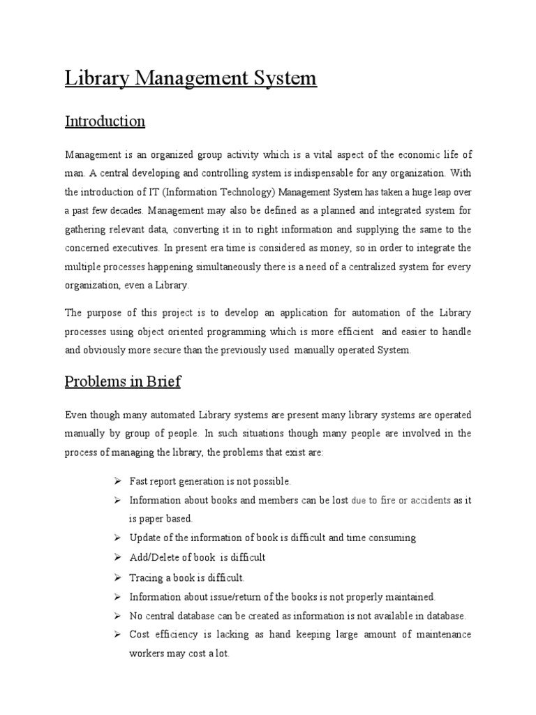 Library Management System | Databases | Information Technology