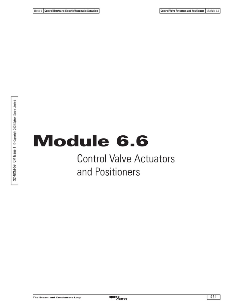 6.6 Control Valve Actuators and Positioners PDF PDF Actuator Valve