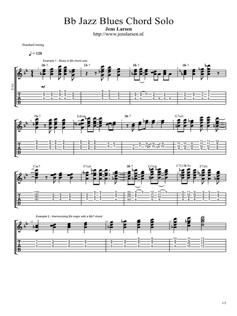 Bb Jazz Blues Chord Solo Pdf Pdf Musical Forms Popular Music