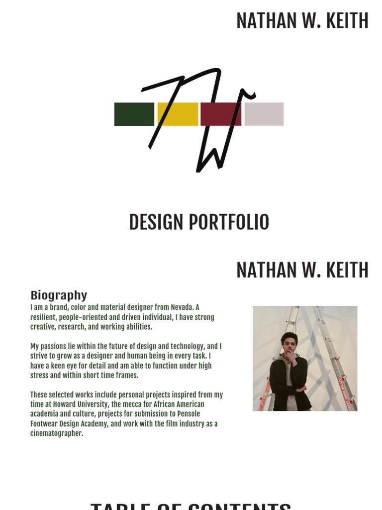 Nathan W. Keith: Design Portfolio | PDF | Leather | Collagen
