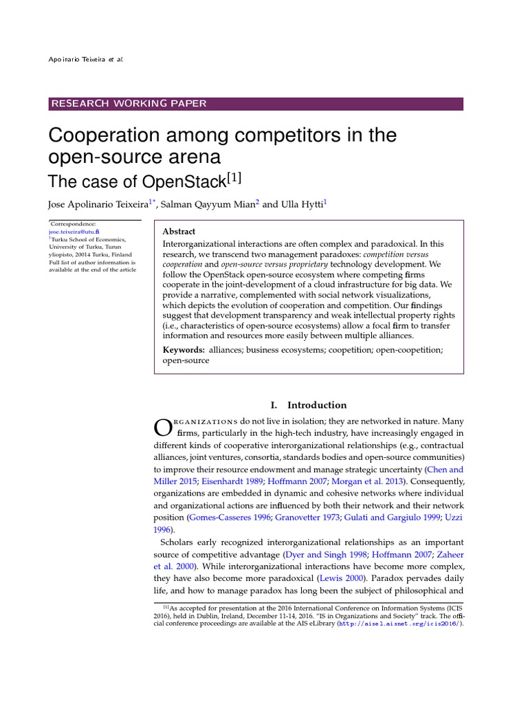 Open-Source Coopetition Insights | PDF | Open Stack | Red Hat