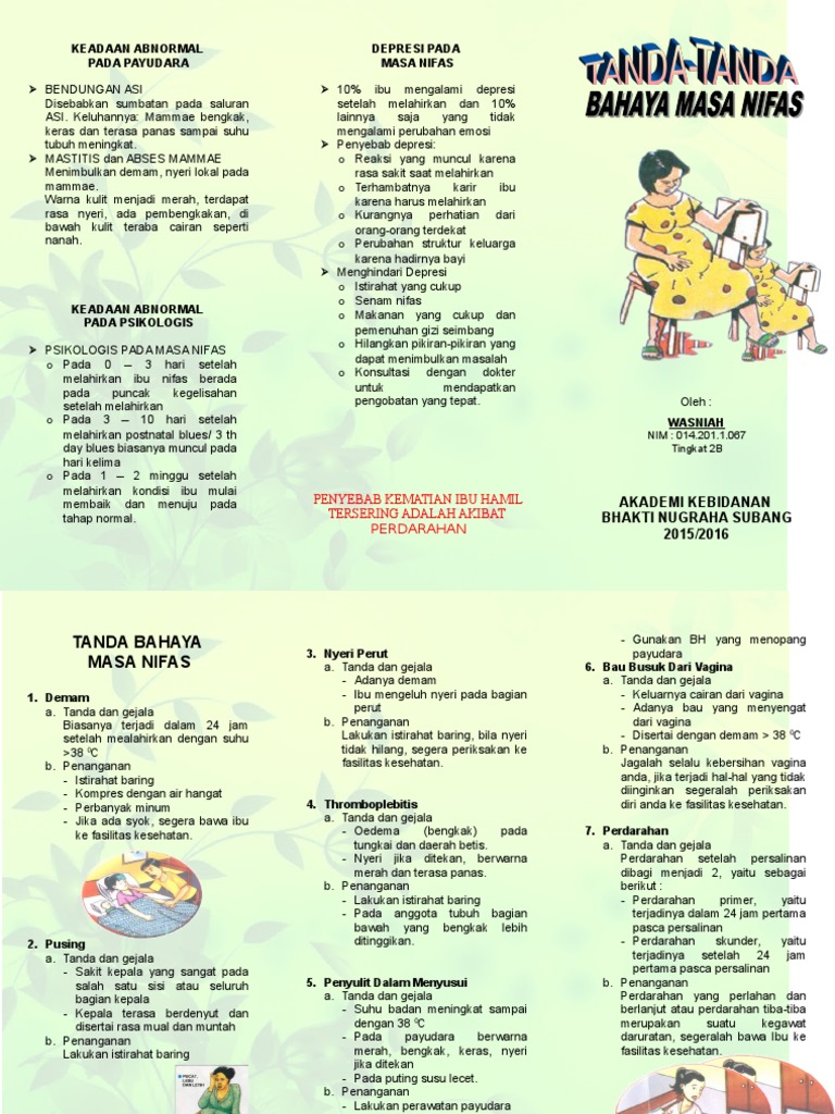 Leaflet Tanda Bahaya Nifas
