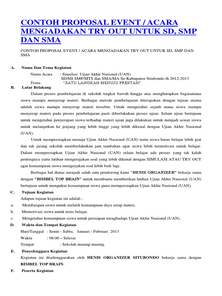 Contoh Proposal Event Contoh Proposal Event