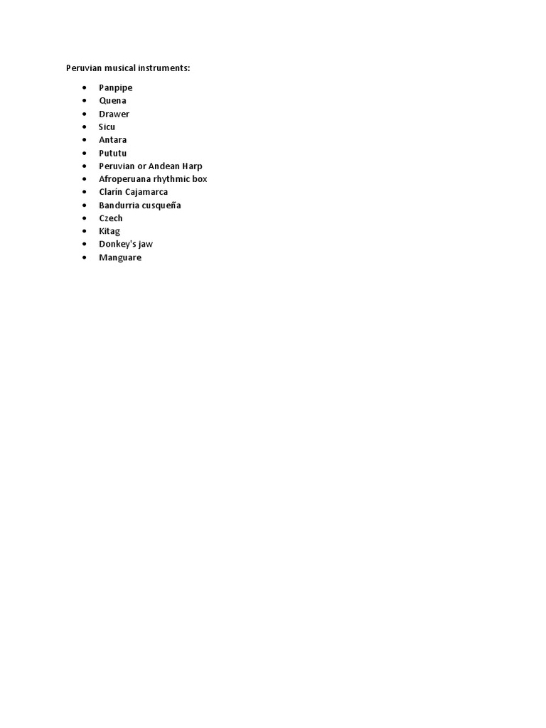 Peruvian Musical Instruments | PDF