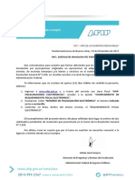 Comunicación Solicitud de devolución RG 3420