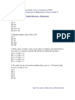 FPSC Mathematics Lecturer Sample Test Questions BS-17