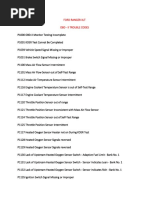 Ford Ranger XLT Fault Codes