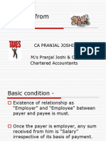 Income From Salary: Ca Pranjal Joshi M/s Pranjal Joshi & Co Chartered Accountants