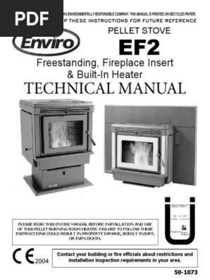C-10564 Instruction EF2 DIN Technical Manual | PDF | Stove | Chimney
