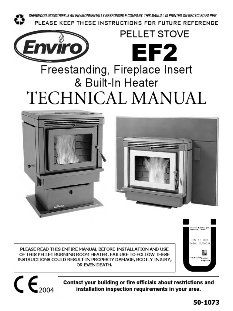 C-10564 Instruction EF2 DIN Technical Manual | PDF | Stove | Chimney