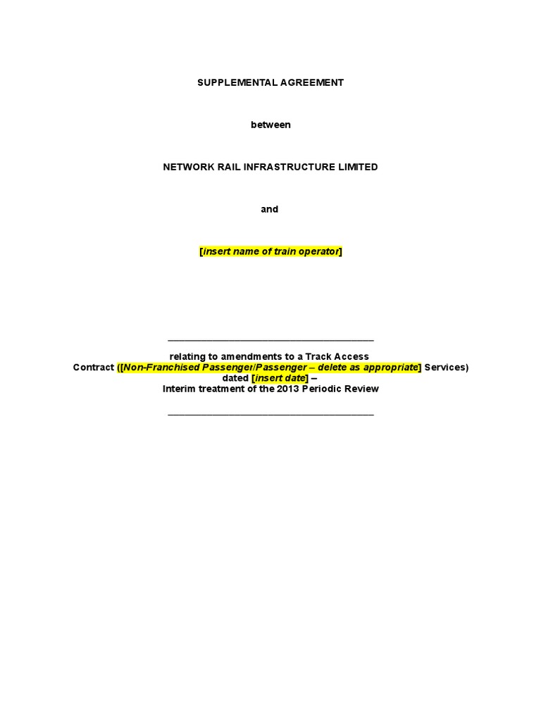 Template Supplemental Agreement 22  PDF  Constitutional With Regard To piecework agreement template