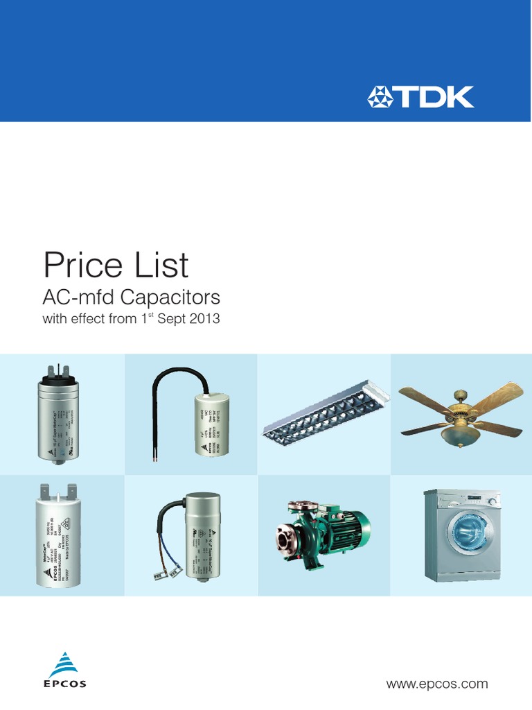 Price List Ac MFD MRP 1sept2013 | PDF | Capacitor | Electromagnetism