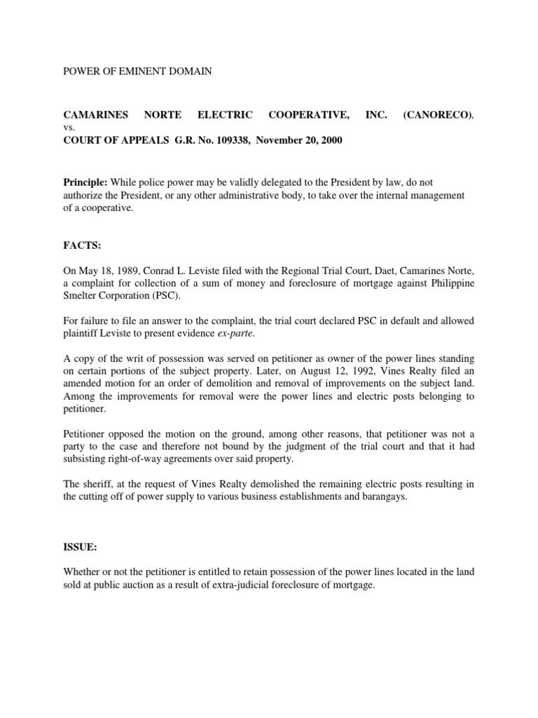 Power of Eminent Domain | PDF | Eminent Domain | Easement