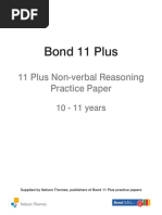 Bond 11 Plus Non Verbal Reasoning Free Test Paper | PDF | Test ...