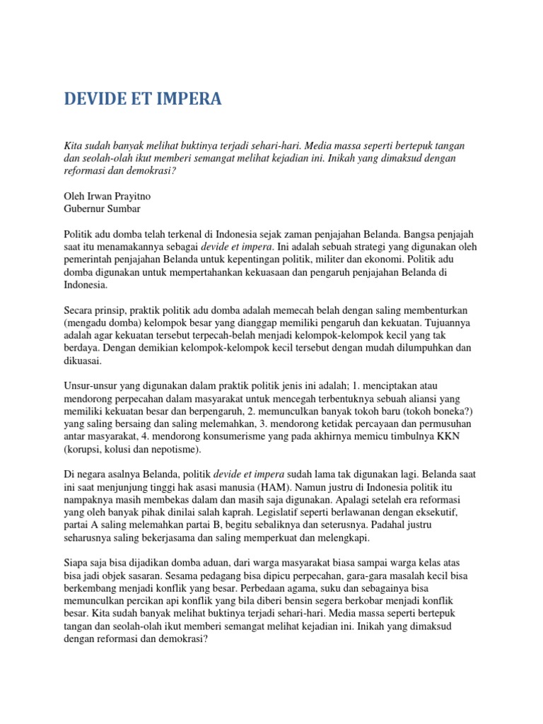 Devide Et Impera Docx